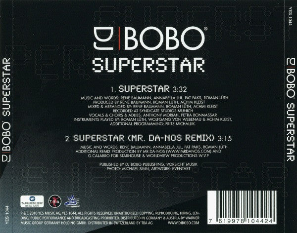 DJ BoBo : Superstar (CD, Single)