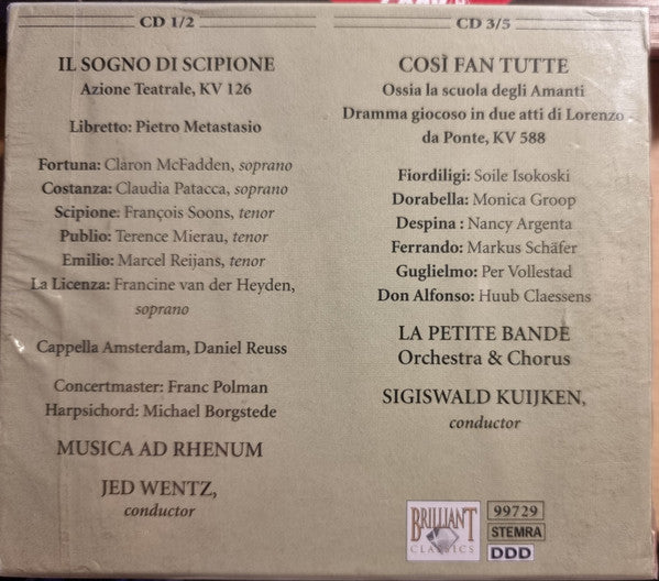 Wolfgang Amadeus Mozart : Operas: Il Sogno Di Scipione / Cosi Fan Tutte (2xCD + 3xCD + Box)