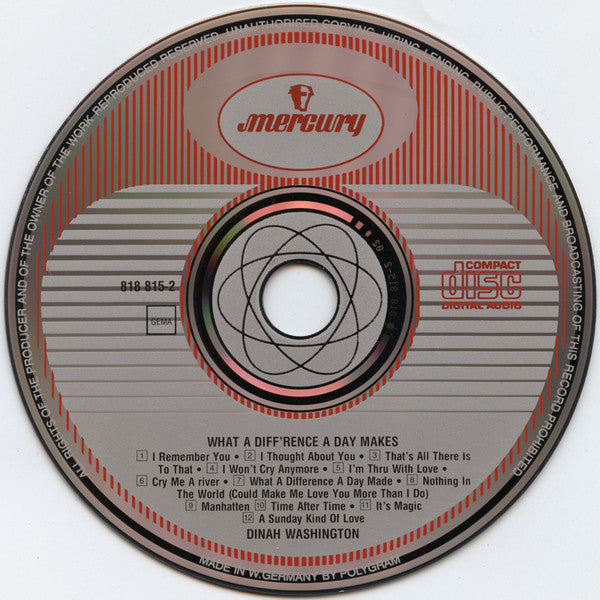 Dinah Washington : What A Diff'rence A Day Makes! (CD, Album, RE, RP)