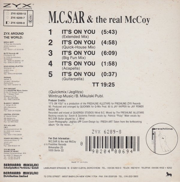 Real McCoy : It's On You (CD, Mini, Maxi)