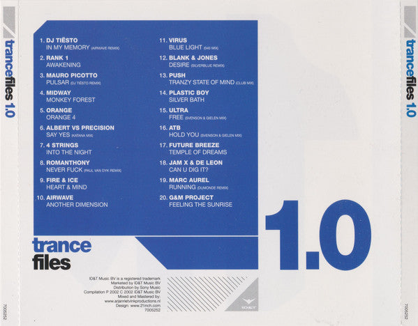 Various : Trance Files 1.0 (CD, Mixed)