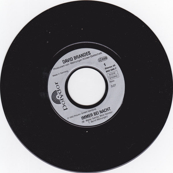 David Brandes : Immer Bei Nacht (7")