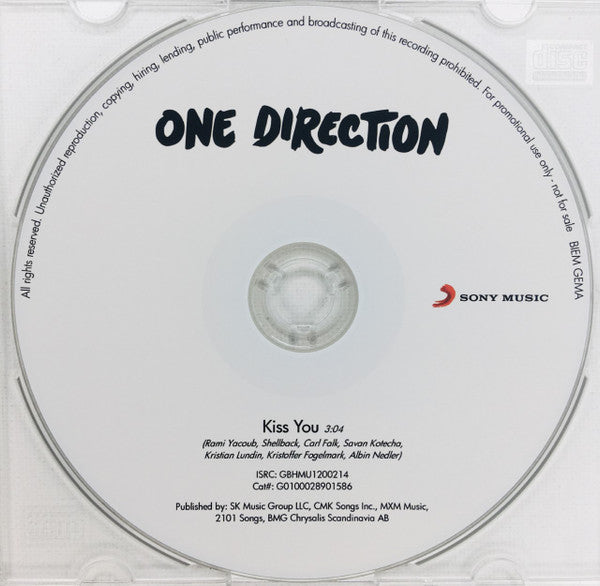 One Direction : Kiss You (CDr, Single, Promo)