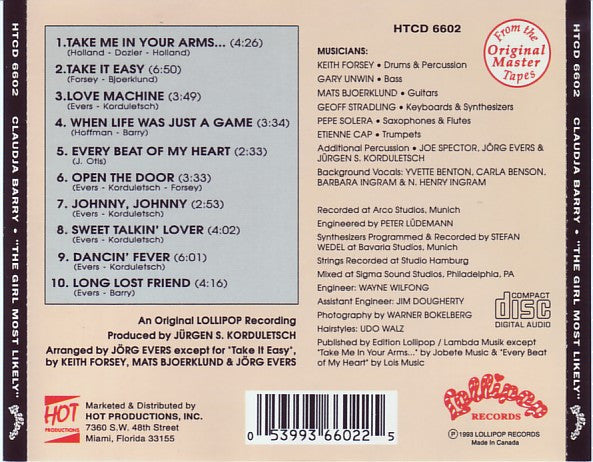 Claudja Barry : The Girl Most Likely (CD, Album, RE)