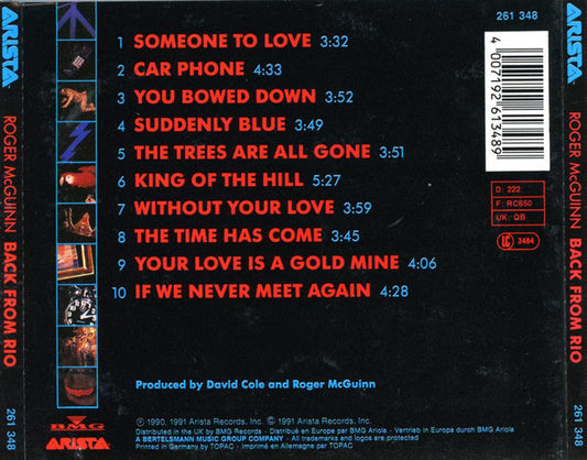 Roger McGuinn : Back From Rio (CD, Album)