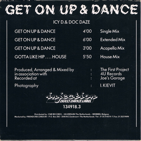 Icy D. & Doc Daze : Get On Up & Dance (CD, Single, Car)