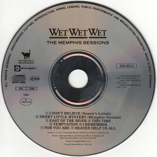 Wet Wet Wet : The Memphis Sessions (CD, Album)