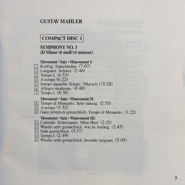 Gustav Mahler, Janet Baker, London Symphony Orchestra, Michael Tilson Thomas : Symphony No 3 - Rückert-Lieder (2xCD)