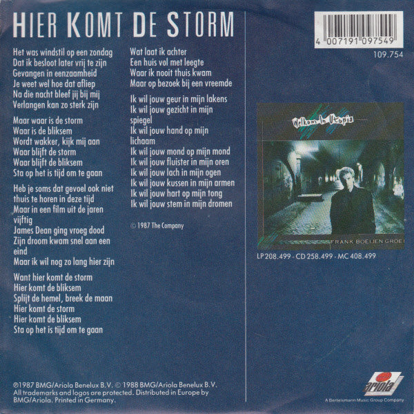 Frank Boeijen Groep : Hier Komt De Storm (7", Single)