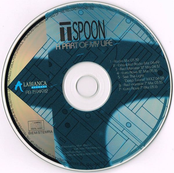 T-Spoon : A Part Of My Life (CD, Maxi)