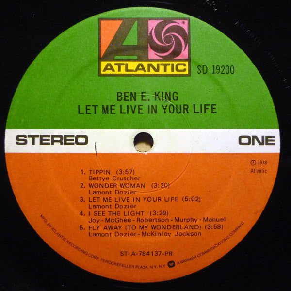 Ben E. King : Let Me Live In Your Life (LP, Album, PR )