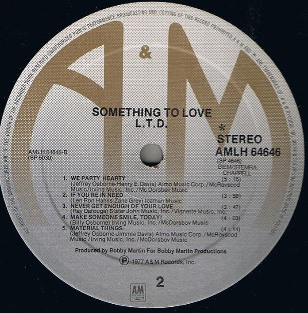 L.T.D. : Something To Love (LP, Album)