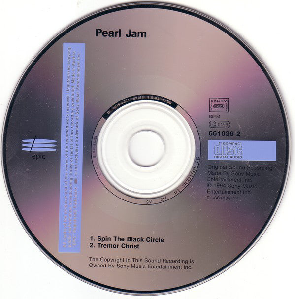 Pearl Jam : Spin The Black Circle (CD, Single, Sil)