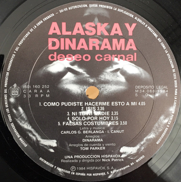 Alaska Y Dinarama : Deseo Carnal (LP, Album)