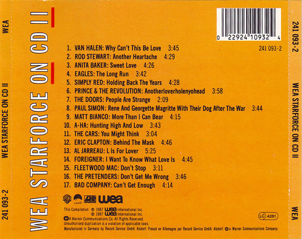 Various : WEA Starforce On CD II (CD, Comp)
