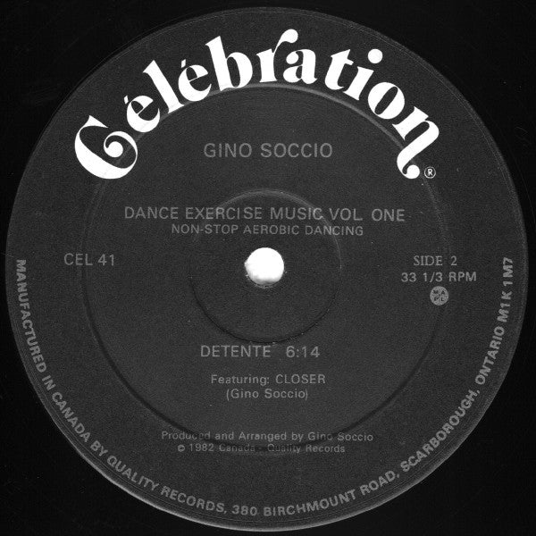 Gino Soccio : Dance Exercise Music Vol. One (12")