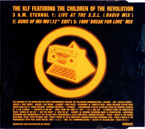The KLF : 3 A.M. Eternal (Live At The S.S.L.) (CD, Maxi)