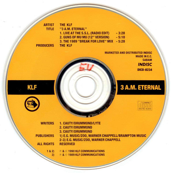 The KLF : 3 A.M. Eternal (Live At The S.S.L.) (CD, Maxi)
