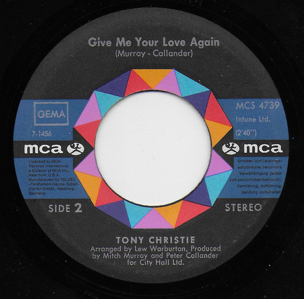Tony Christie : I Did What I Did For Maria (7", Single)