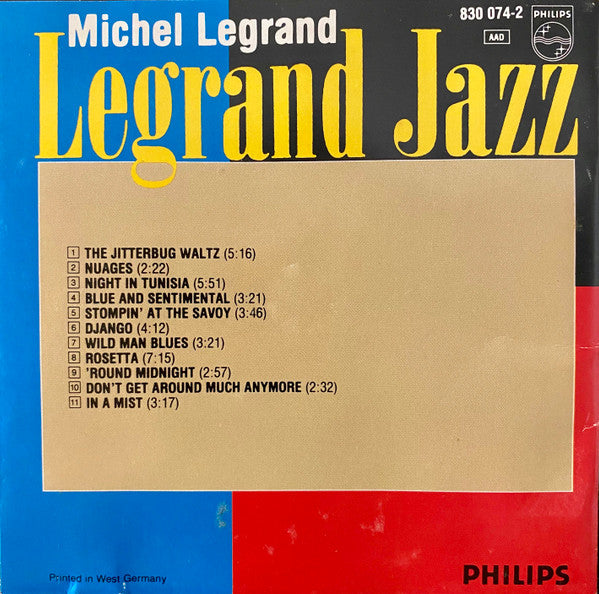 Michel Legrand : Legrand Jazz (CD, Album, RE, RM)