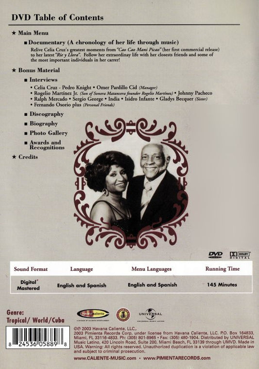 Celia Cruz : An Extraordinary Woman... Azúcar! (DVD-V, Dol)