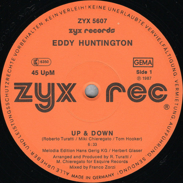 Eddy Huntington : Up & Down (12", Maxi)