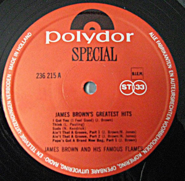 James Brown & The Famous Flames : James Brown's Greatest Hits (LP, Comp)