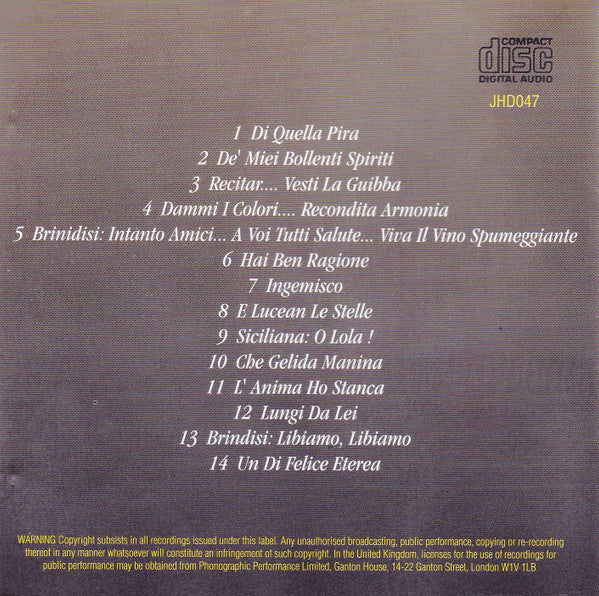 Placido Domingo : Opera Highlights (CD, Comp)