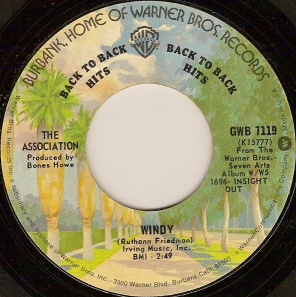 The Association (2) : Never My Love / Windy (7", Single)