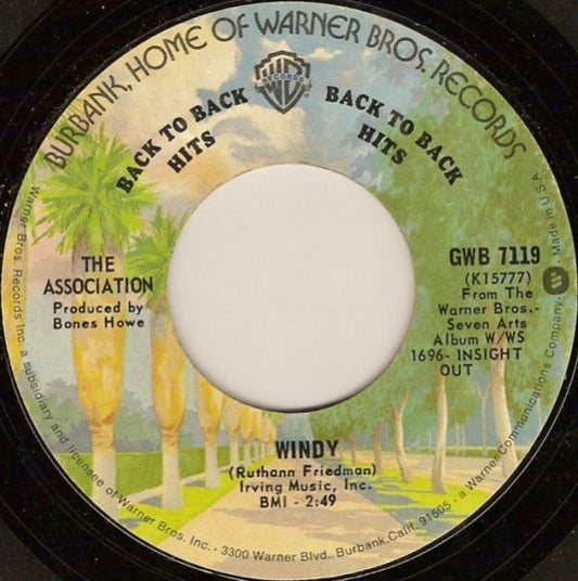 The Association (2) : Never My Love / Windy (7", Single)