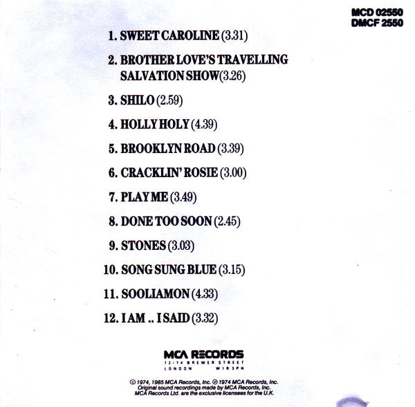 Neil Diamond : His 12 Greatest Hits (CD, Comp, RE)