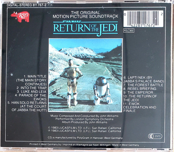 John Williams (4) : Star Wars · Return Of The Jedi (The Original Motion Picture Soundtrack) (CD, Album, RE, PDO)