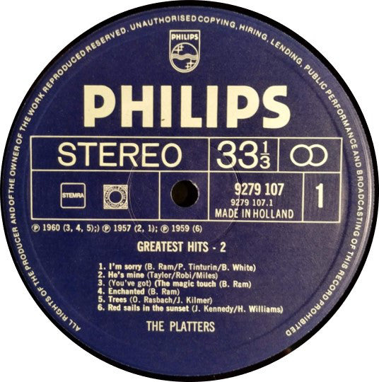 The Platters : Greatest Hits 2 (LP, Comp)