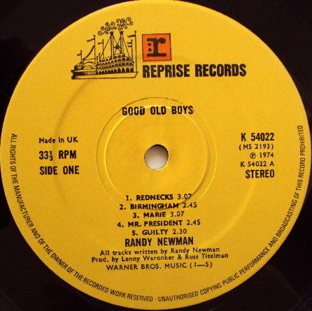 Randy Newman : Good Old Boys (LP, Album)