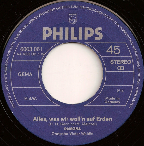 Ramona Wulf : Alles, Was Wir Woll'n Auf Erden (7", Single)
