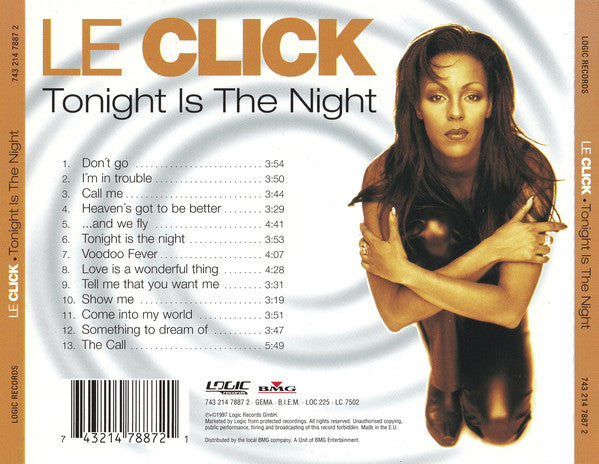 Le Click : Tonight Is The Night (CD, Album)