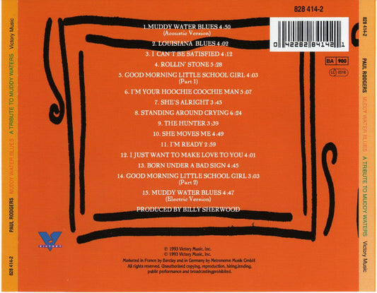 Paul Rodgers : Muddy Water Blues (A Tribute To Muddy Waters) (CD, Album)