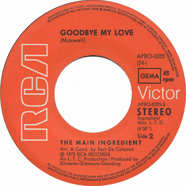 The Main Ingredient : Just Dont Want To Be Lonely (7", Single)
