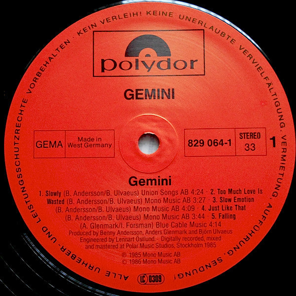 Gemini (5) : Gemini (LP, Album)