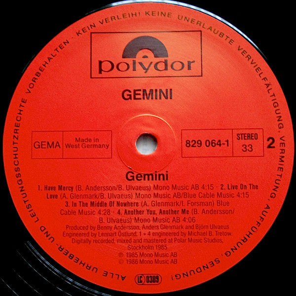 Gemini (5) : Gemini (LP, Album)