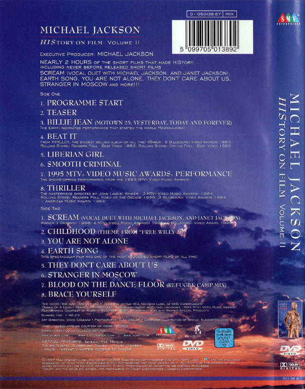 Michael Jackson : HIStory On Film Volume II (DVD-V, D/Sided, RP, PAL)