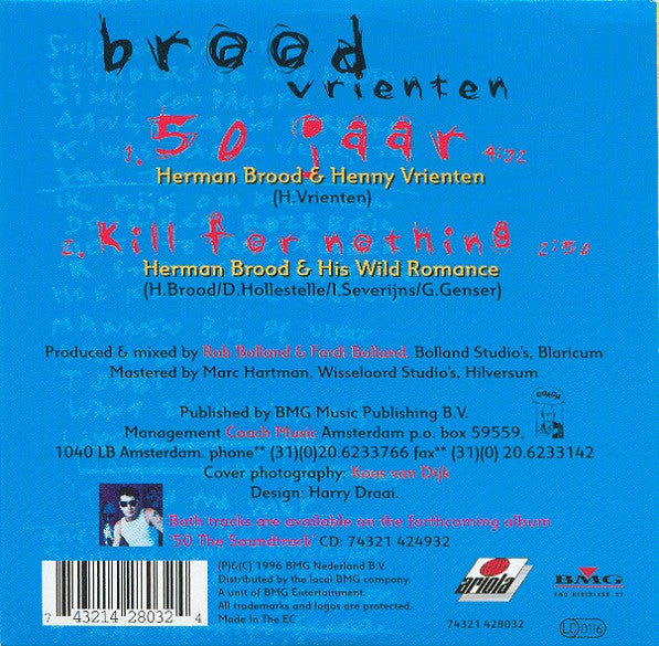 Herman Brood & Henny Vrienten : 50 Jaar (CD, Single)