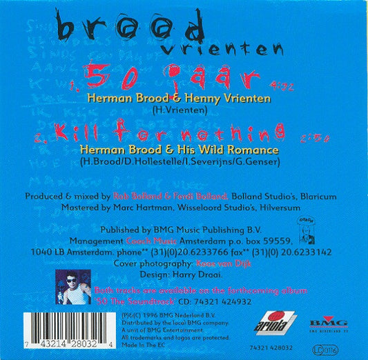Herman Brood & Henny Vrienten : 50 Jaar (CD, Single)