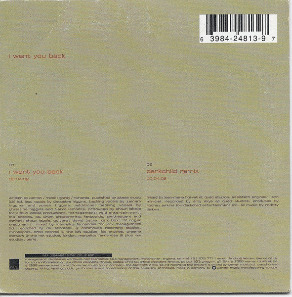 Cleopatra : I Want You Back (CD, Single)