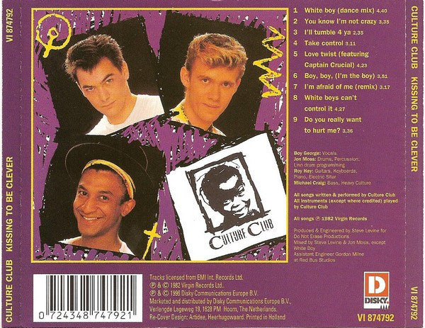 Culture Club : Kissing To Be Clever (CD, Album, RE)