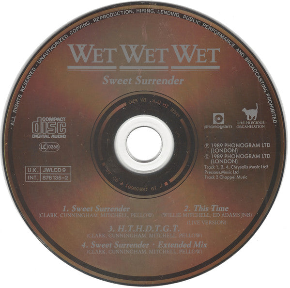 Wet Wet Wet : Sweet Surrender (CD, Single)