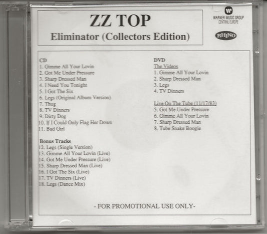 ZZ Top : Eliminator (Collectors Edition) (CDr, Album, RE, RM + DVDr, DVD-V)
