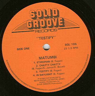 Matumbi : Testify (LP, Album)
