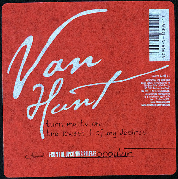 Van Hunt : Turn My TV On / The Lowest 1 Of My Desires (12", Promo)