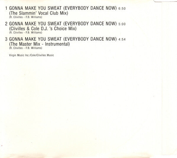 C + C Music Factory Featuring Freedom Williams : Gonna Make You Sweat (Everybody Dance Now) (CD, Maxi)